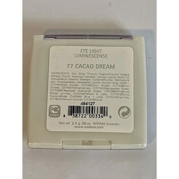 VTG 2X IsaDora Gleaming Eye Shadow Wet Dry Pistachio Green Light 77 Cacao Dream - Picture 3 of 12